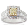 18ct White Gold Radiant Cut Yellow Diamond Ring-Ring-Walker & Hall