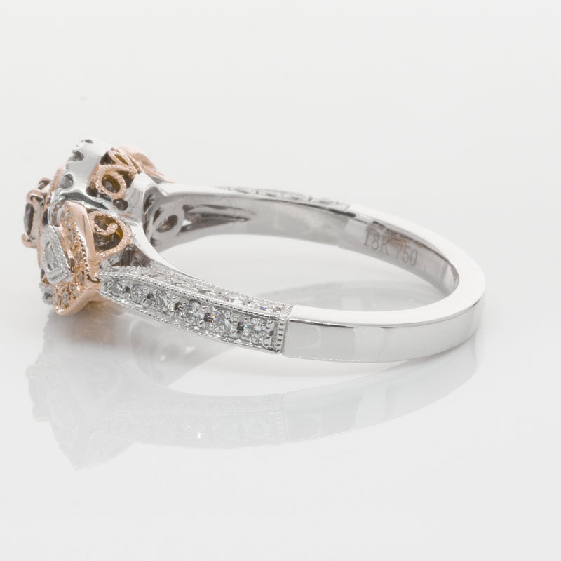 18ct White & Rose Gold Diamond Ring-Ring-Walker & Hall