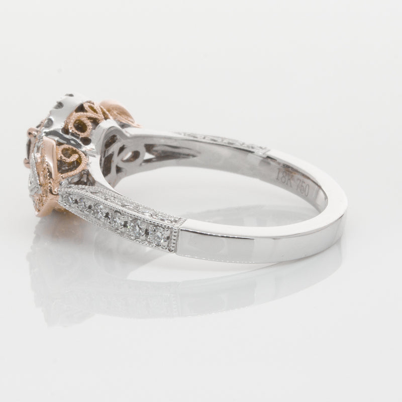 18ct White & Rose Gold Diamond Ring-Ring-Walker & Hall
