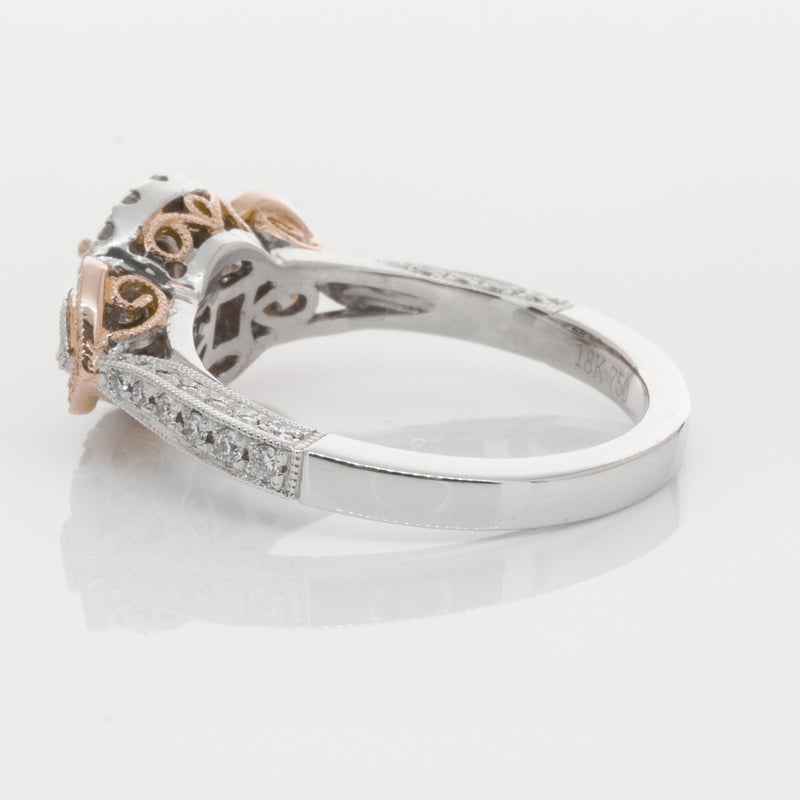 18ct White & Rose Gold Diamond Ring-Ring-Walker & Hall