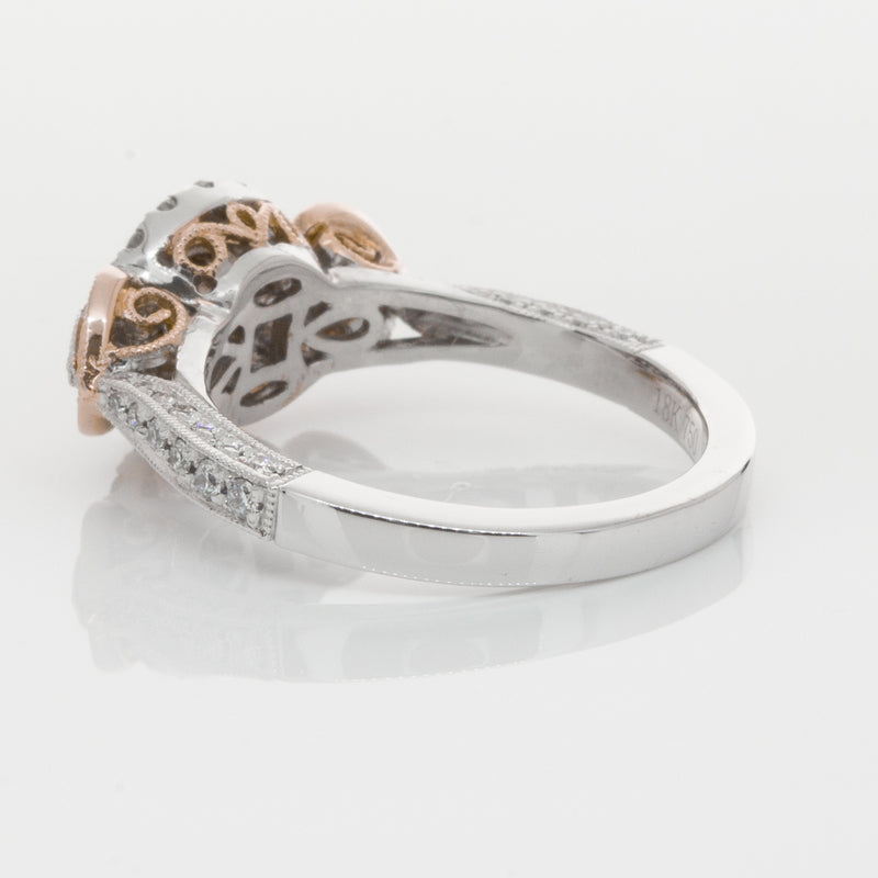 18ct White & Rose Gold Diamond Ring-Ring-Walker & Hall