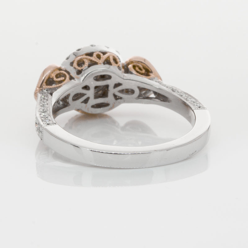 18ct White & Rose Gold Diamond Ring-Ring-Walker & Hall