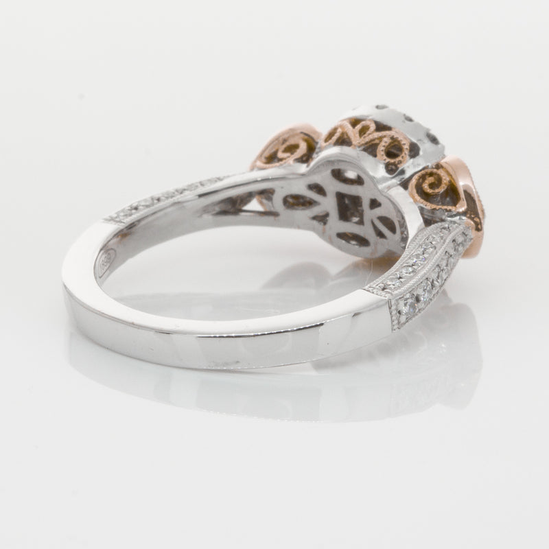 18ct White & Rose Gold Diamond Ring-Ring-Walker & Hall