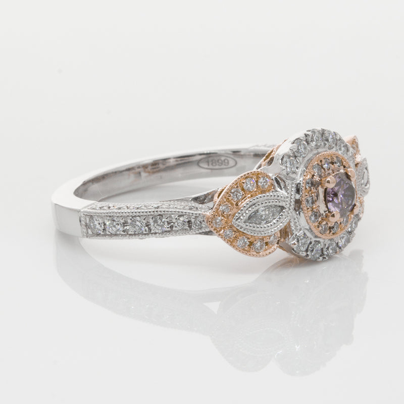 18ct White & Rose Gold Diamond Ring-Ring-Walker & Hall