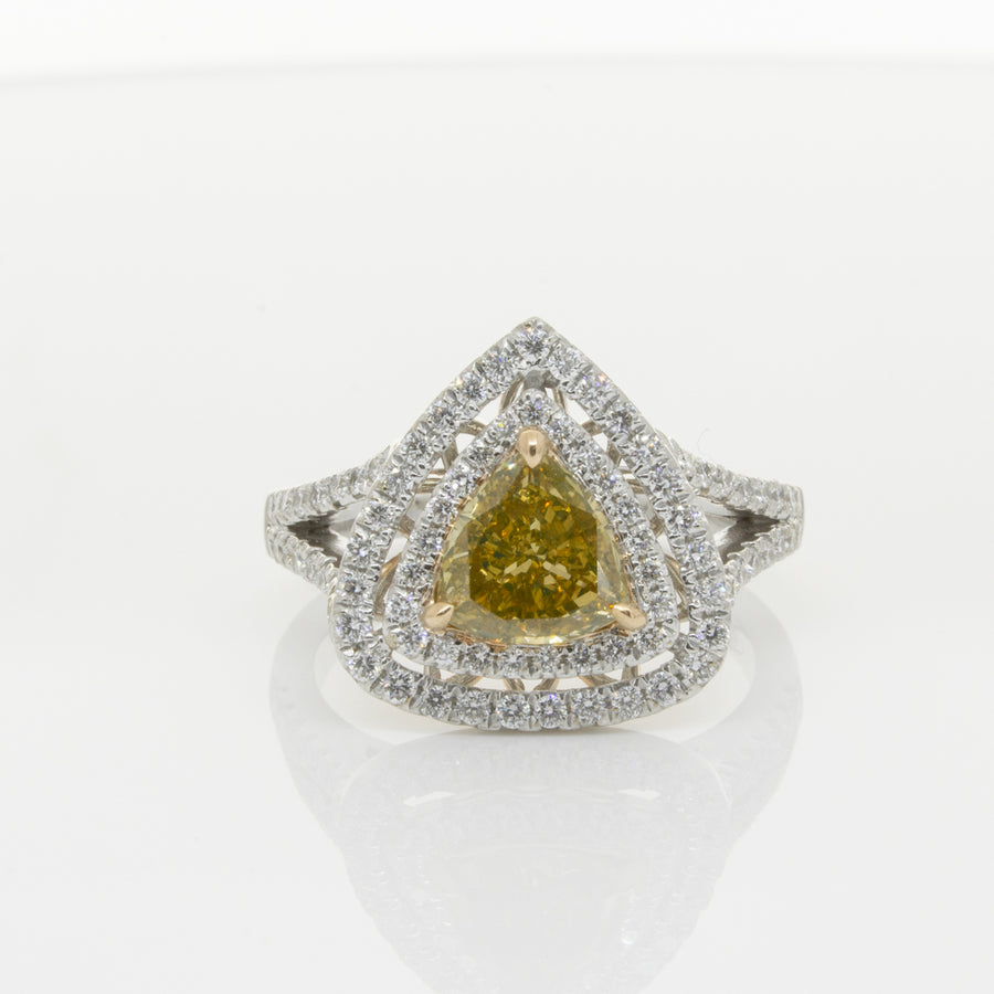 18ct White Gold Orange Diamond Ring-Ring-Walker & Hall