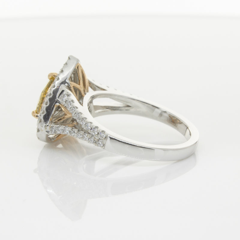 18ct White Gold Orange Diamond Ring-Ring-Walker & Hall