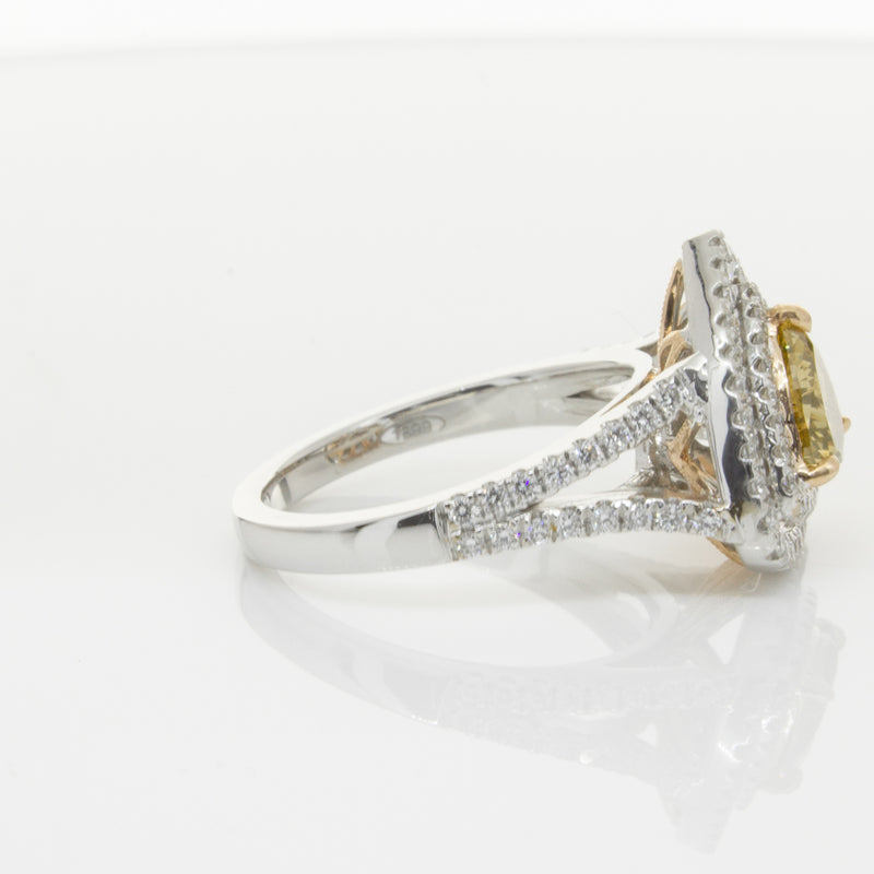 18ct White Gold Orange Diamond Ring-Ring-Walker & Hall