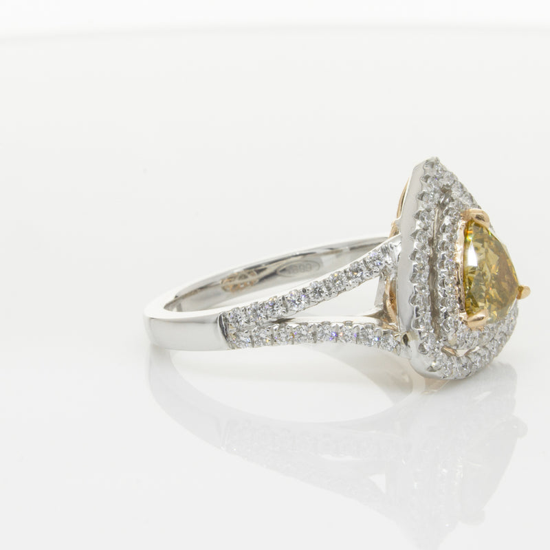 18ct White Gold Orange Diamond Ring-Ring-Walker & Hall