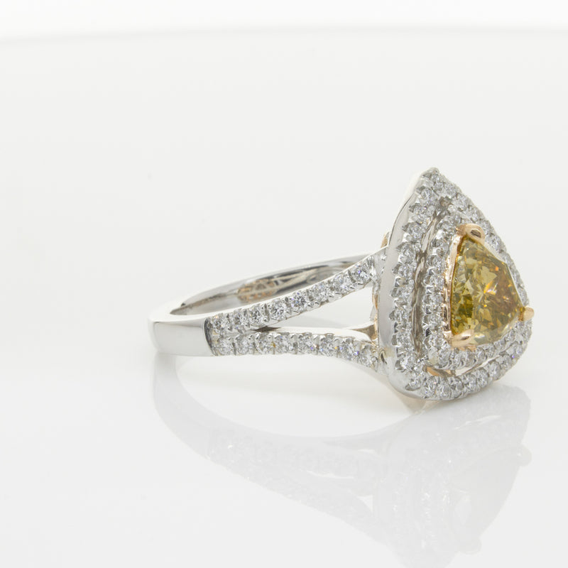 18ct White Gold Orange Diamond Ring-Ring-Walker & Hall