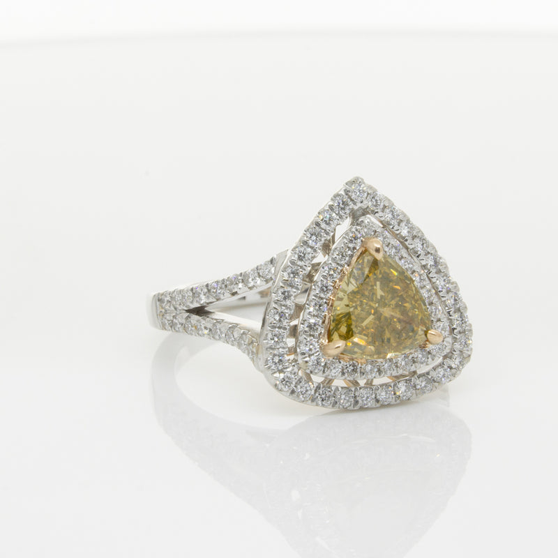 18ct White Gold Orange Diamond Ring-Ring-Walker & Hall