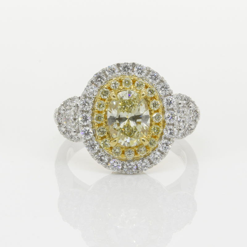 18ct White & Yellow Gold Yellow Diamond Ring-Ring-Walker & Hall