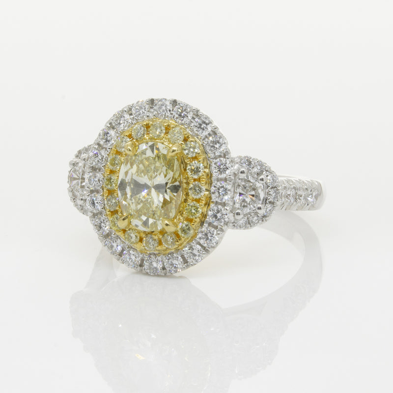 18ct White & Yellow Gold Yellow Diamond Ring-Ring-Walker & Hall