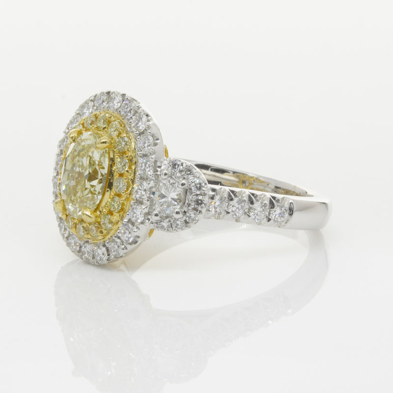 18ct White & Yellow Gold Yellow Diamond Ring-Ring-Walker & Hall