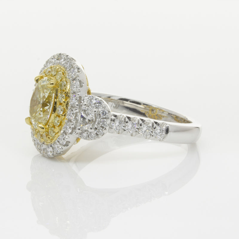 18ct White & Yellow Gold Yellow Diamond Ring-Ring-Walker & Hall