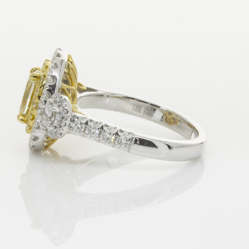 18ct White & Yellow Gold Yellow Diamond Ring-Ring-Walker & Hall