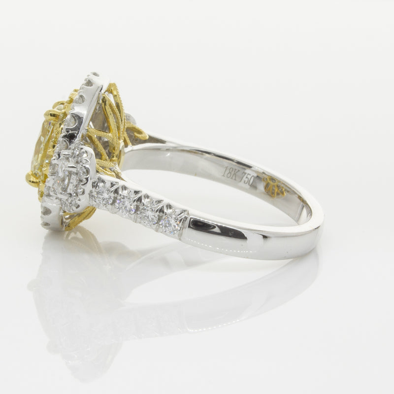 18ct White & Yellow Gold Yellow Diamond Ring-Ring-Walker & Hall