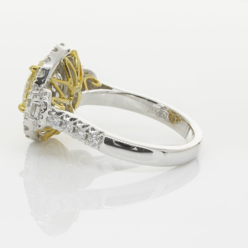 18ct White & Yellow Gold Yellow Diamond Ring-Ring-Walker & Hall