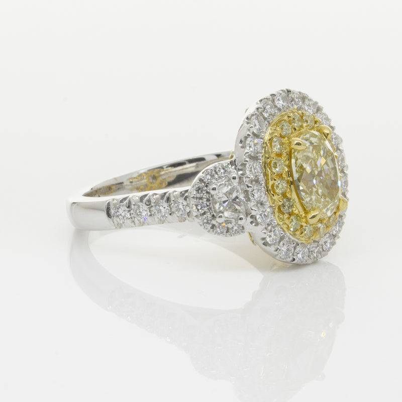 18ct White & Yellow Gold Yellow Diamond Ring-Ring-Walker & Hall