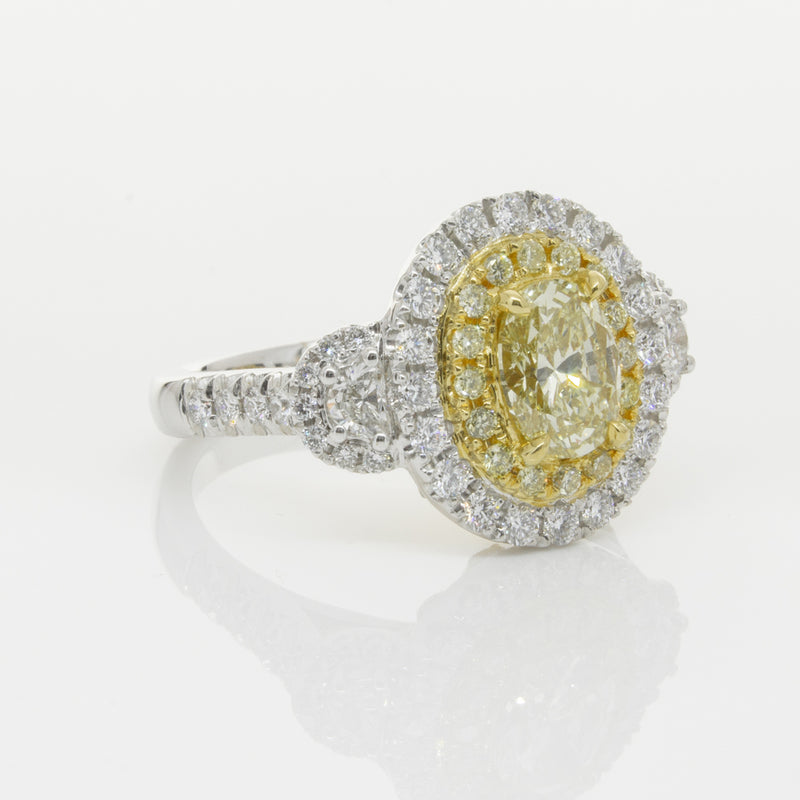 18ct White & Yellow Gold Yellow Diamond Ring-Ring-Walker & Hall