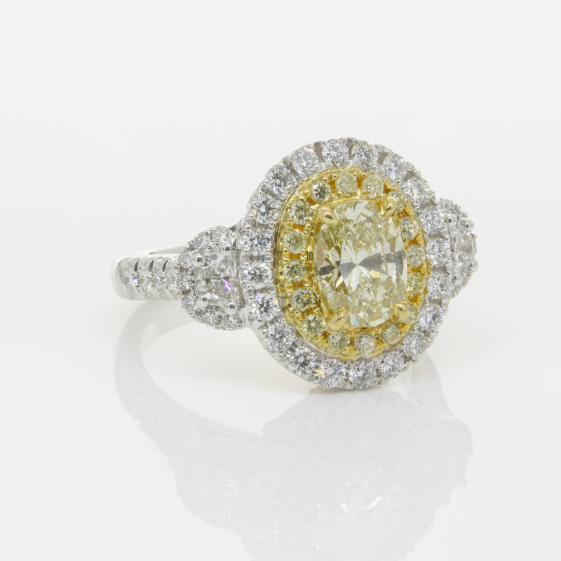 18ct White & Yellow Gold Yellow Diamond Ring-Ring-Walker & Hall