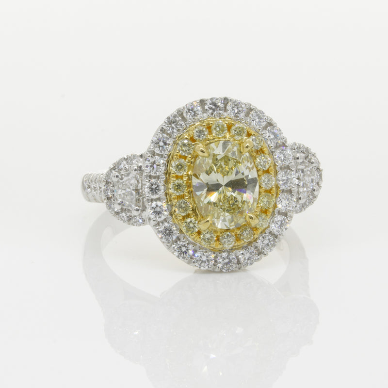 18ct White & Yellow Gold Yellow Diamond Ring-Ring-Walker & Hall