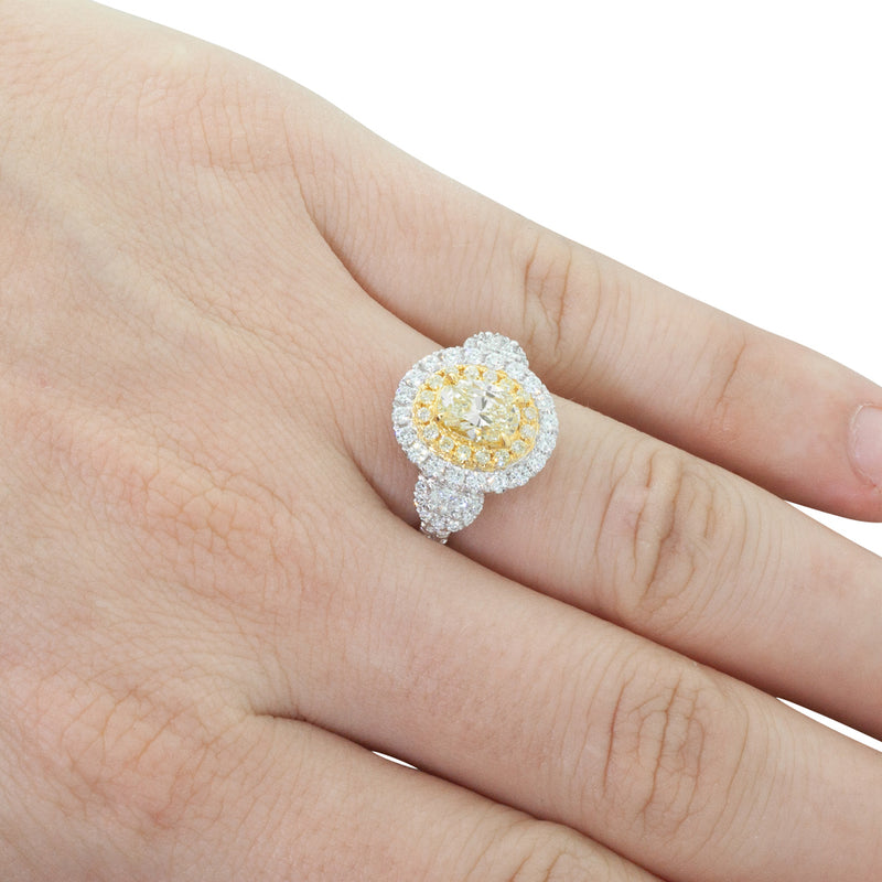 18ct White & Yellow Gold Yellow Diamond Ring-Ring-Walker & Hall