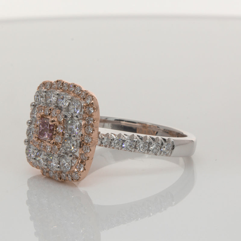 18ct White & Rose Gold Pink Diamond Ring-Ring-Walker & Hall