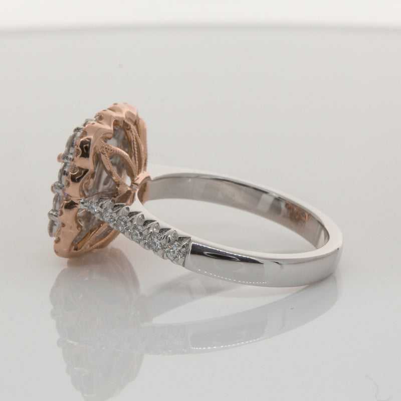 18ct White & Rose Gold Pink Diamond Ring-Ring-Walker & Hall