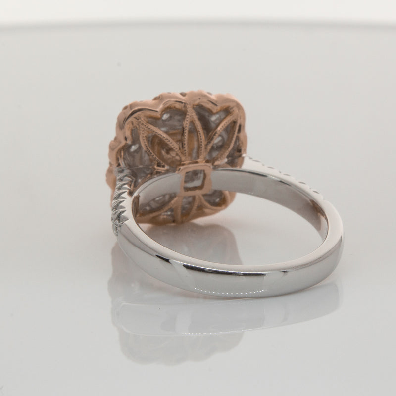 18ct White & Rose Gold Pink Diamond Ring-Ring-Walker & Hall