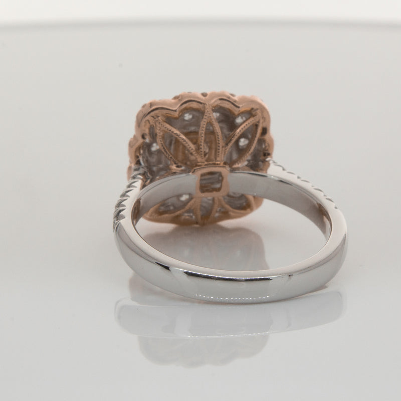 18ct White & Rose Gold Pink Diamond Ring-Ring-Walker & Hall