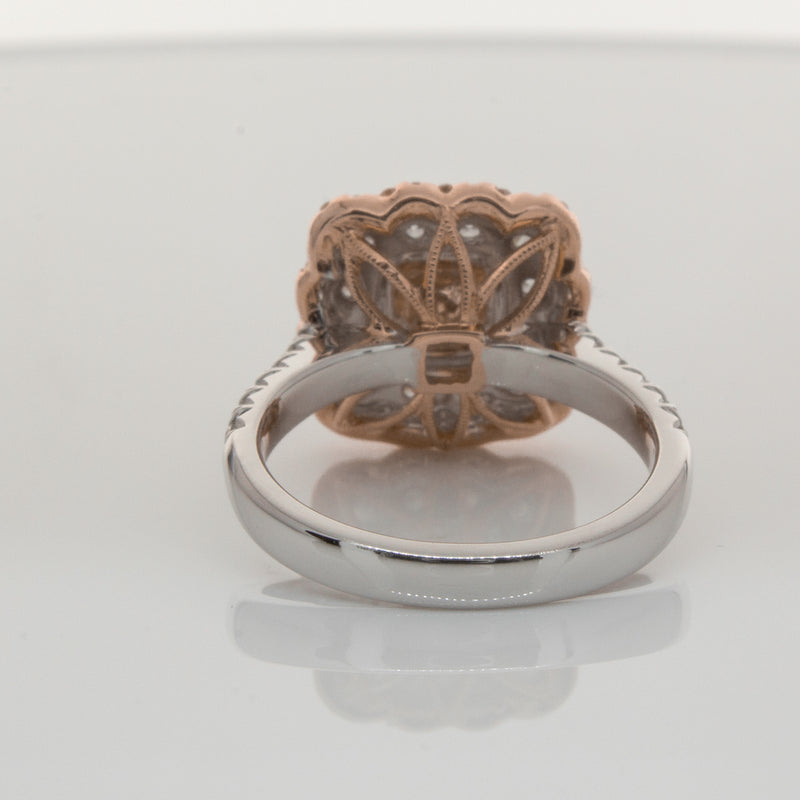 18ct White & Rose Gold Pink Diamond Ring-Ring-Walker & Hall