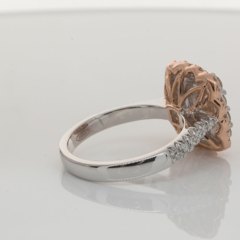 18ct White & Rose Gold Pink Diamond Ring-Ring-Walker & Hall