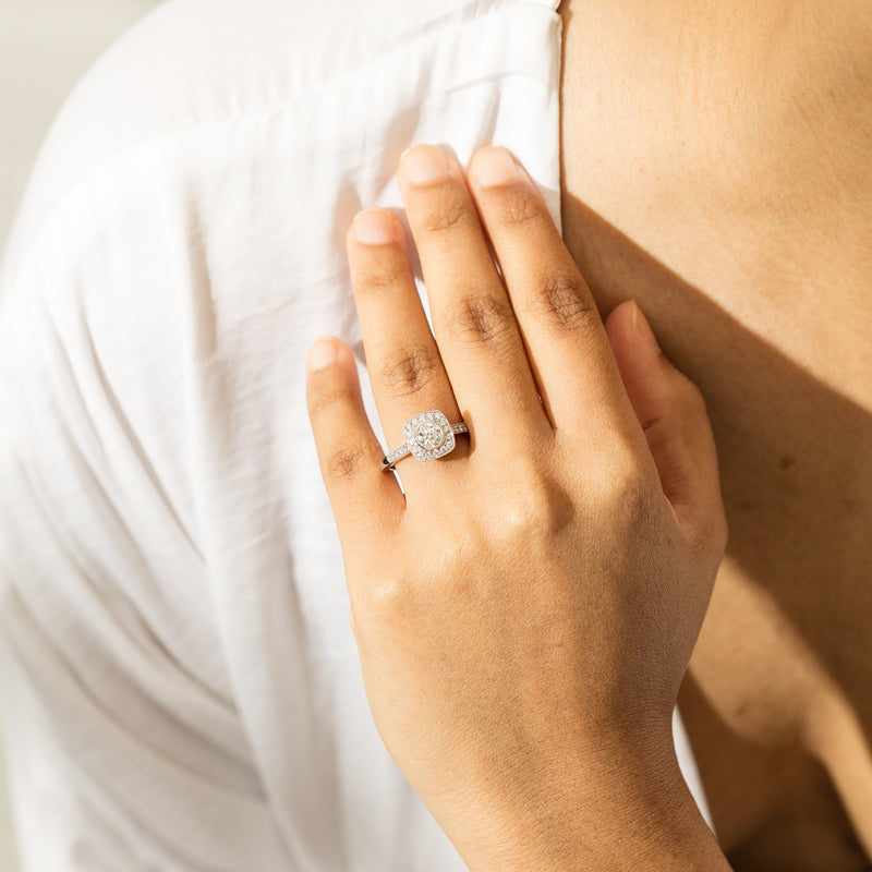 18ct White Gold .60ct Diamond Ring-Ring-Walker & Hall