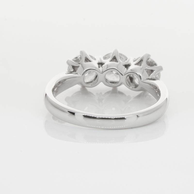 18ct White Gold 2.36ct Diamond Trilogy Ring-Ring-Walker & Hall