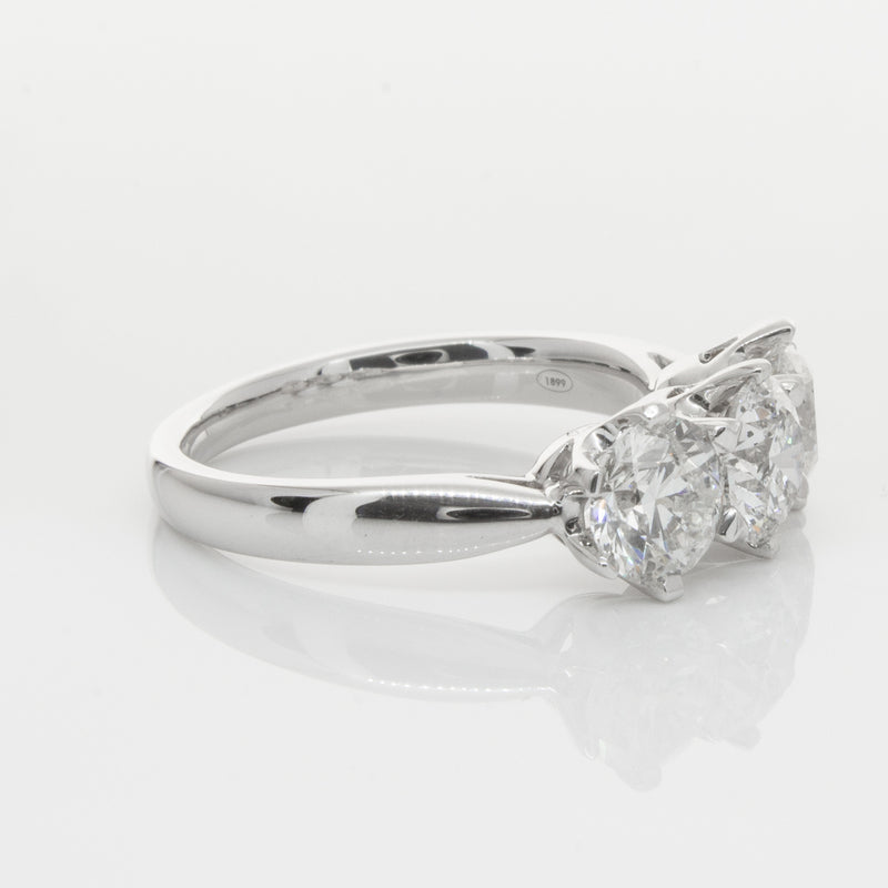 18ct White Gold 2.36ct Diamond Trilogy Ring-Ring-Walker & Hall