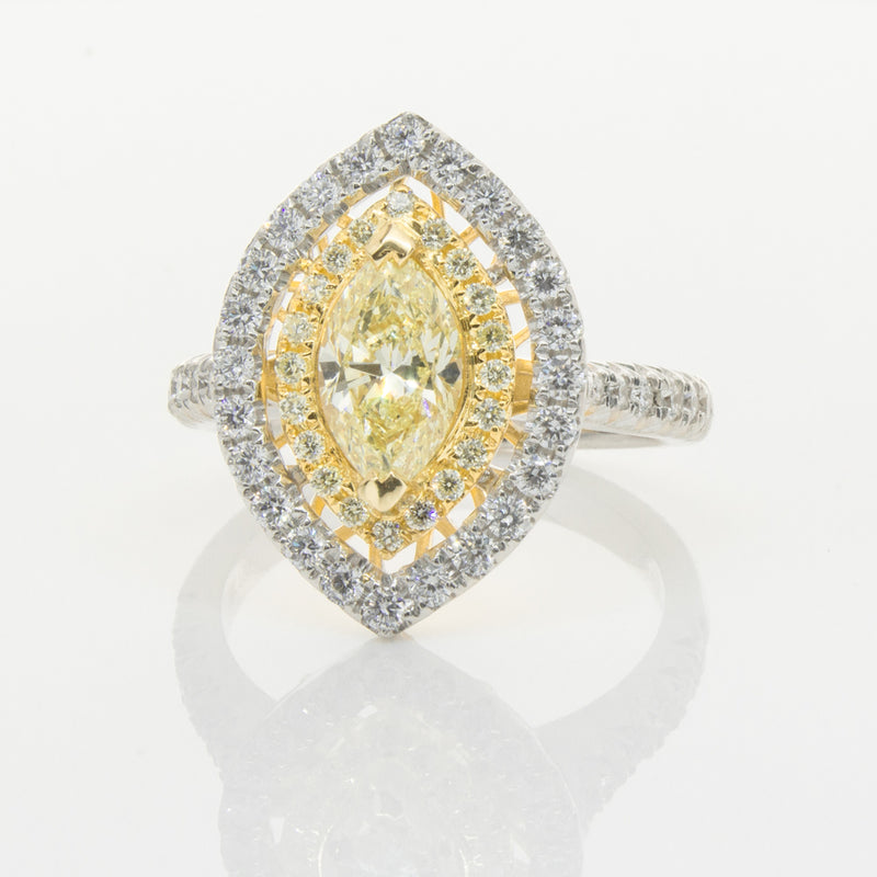 18ct White & Yellow Gold Yellow Diamond Ring-Ring-Walker & Hall