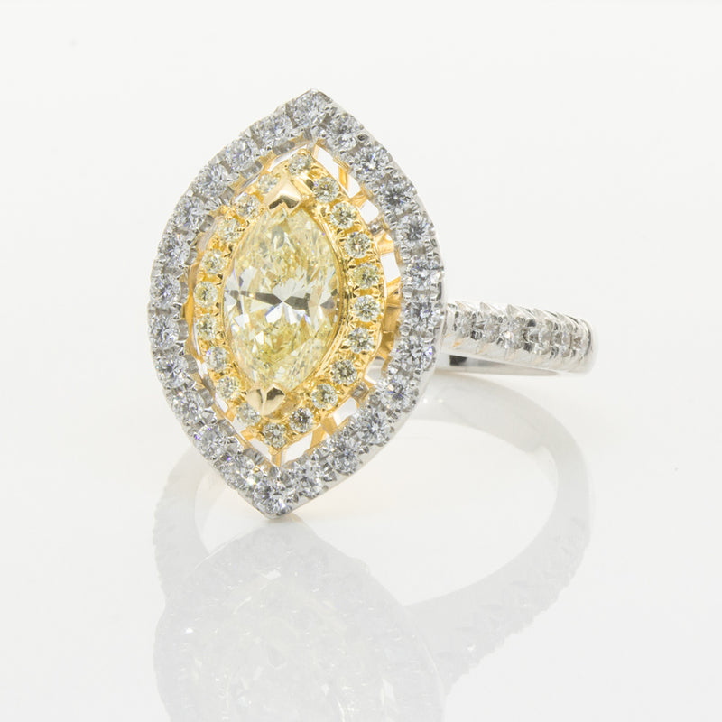 18ct White & Yellow Gold Yellow Diamond Ring-Ring-Walker & Hall