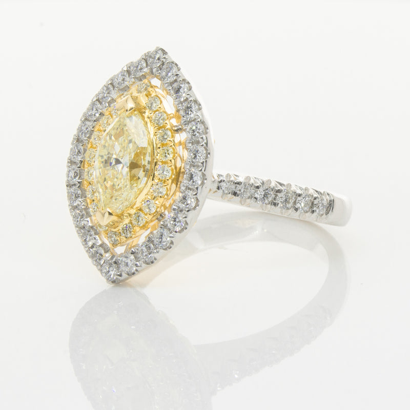 18ct White & Yellow Gold Yellow Diamond Ring-Ring-Walker & Hall