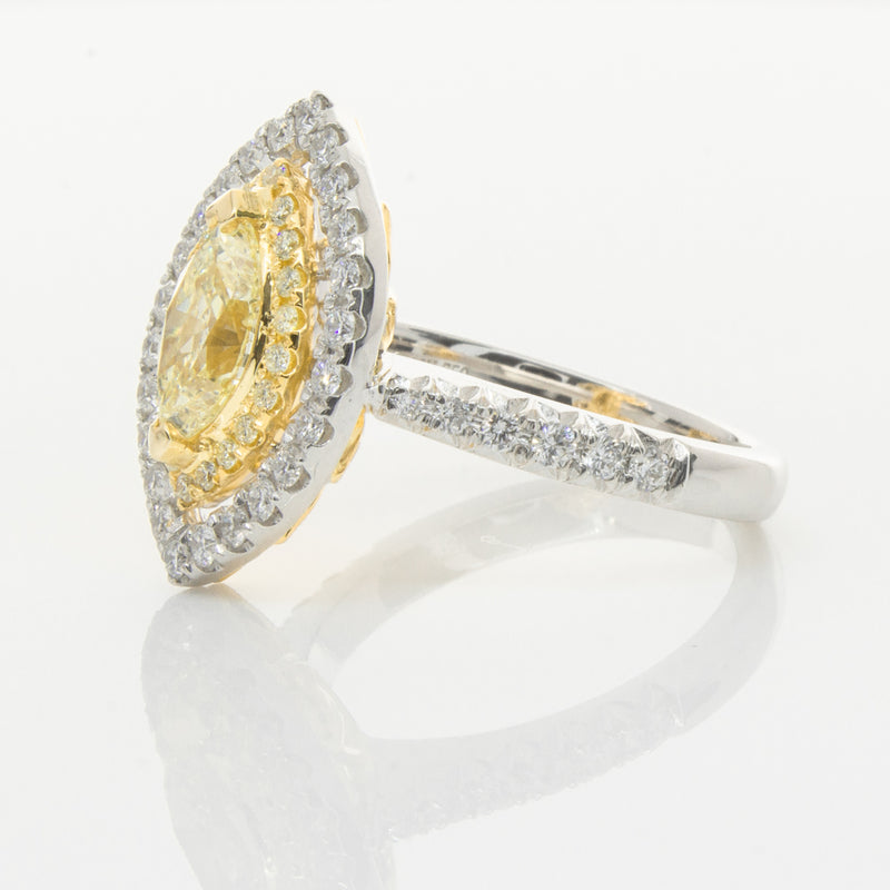 18ct White & Yellow Gold Yellow Diamond Ring-Ring-Walker & Hall