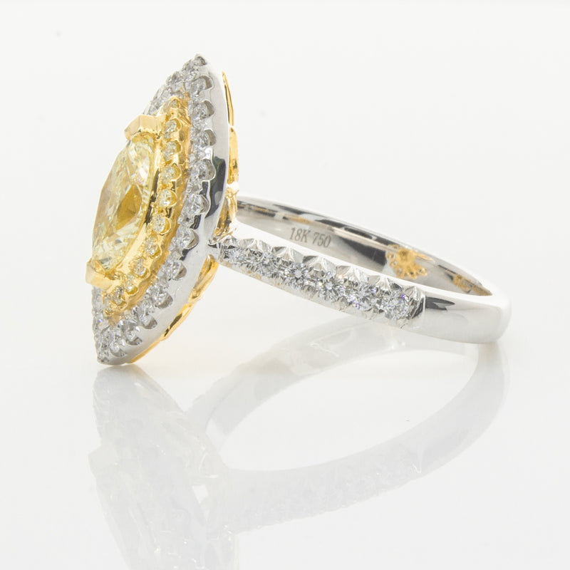 18ct White & Yellow Gold Yellow Diamond Ring-Ring-Walker & Hall