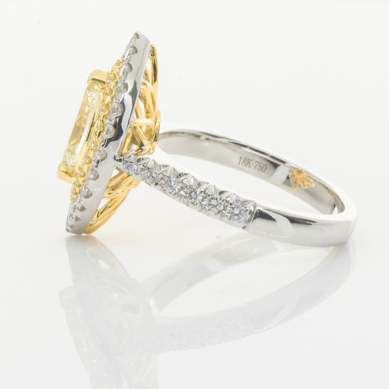 18ct White & Yellow Gold Yellow Diamond Ring-Ring-Walker & Hall
