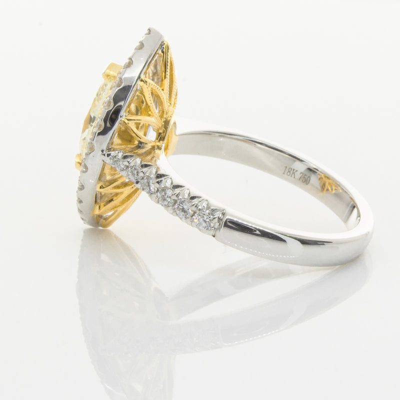 18ct White & Yellow Gold Yellow Diamond Ring-Ring-Walker & Hall