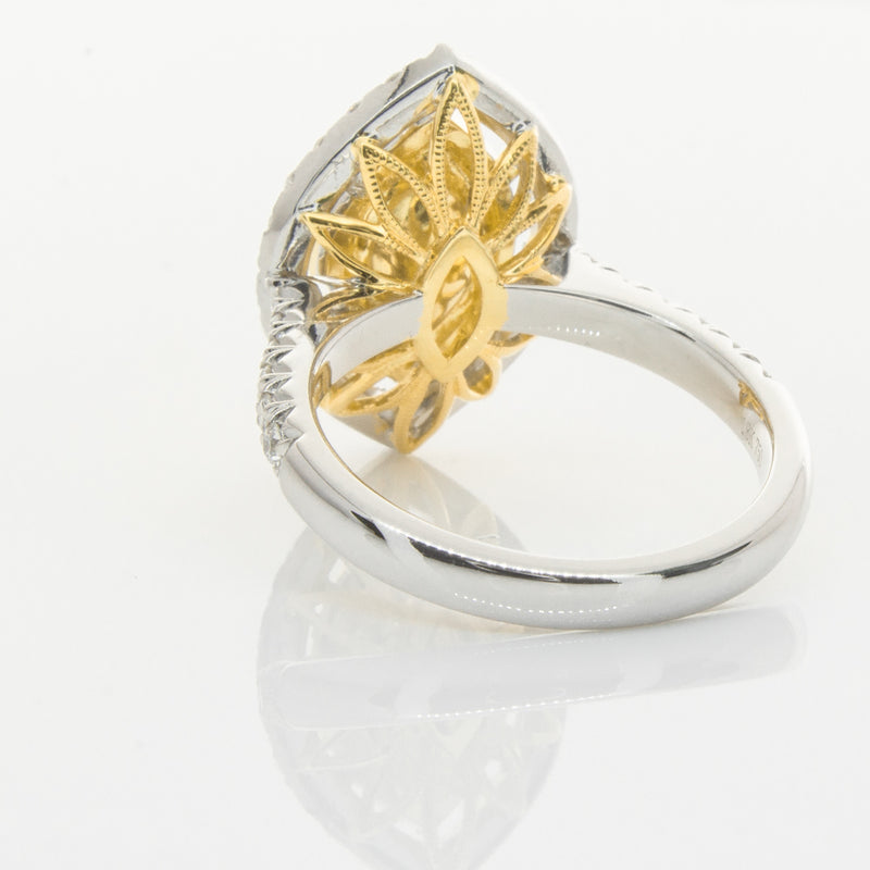 18ct White & Yellow Gold Yellow Diamond Ring-Ring-Walker & Hall