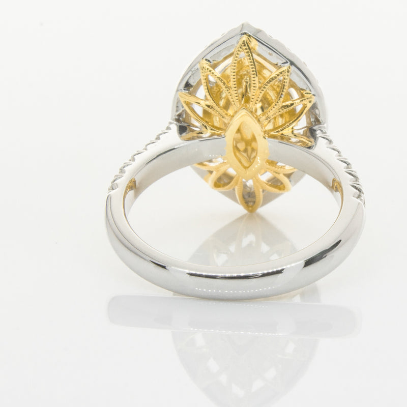 18ct White & Yellow Gold Yellow Diamond Ring-Ring-Walker & Hall