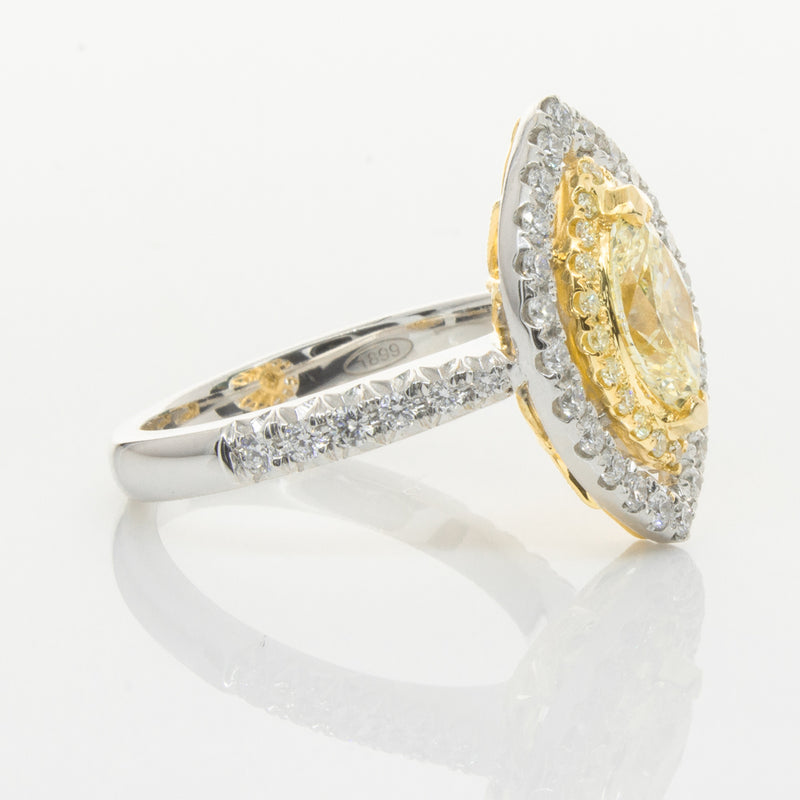18ct White & Yellow Gold Yellow Diamond Ring-Ring-Walker & Hall