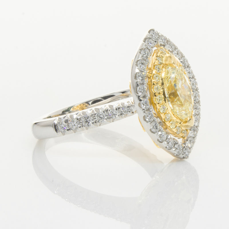 18ct White & Yellow Gold Yellow Diamond Ring-Ring-Walker & Hall