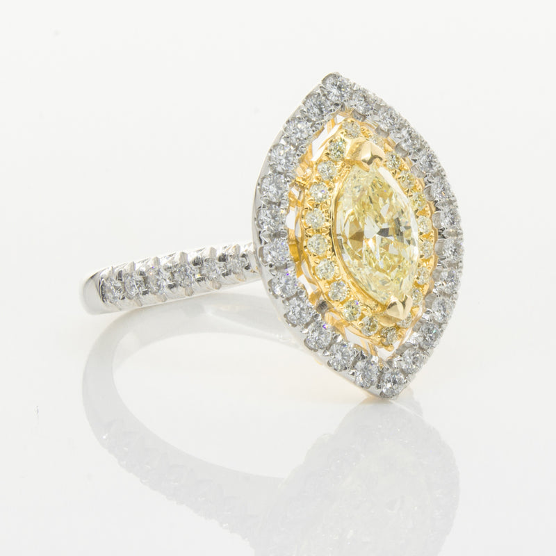 18ct White & Yellow Gold Yellow Diamond Ring-Ring-Walker & Hall