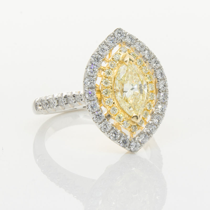 18ct White & Yellow Gold Yellow Diamond Ring-Ring-Walker & Hall