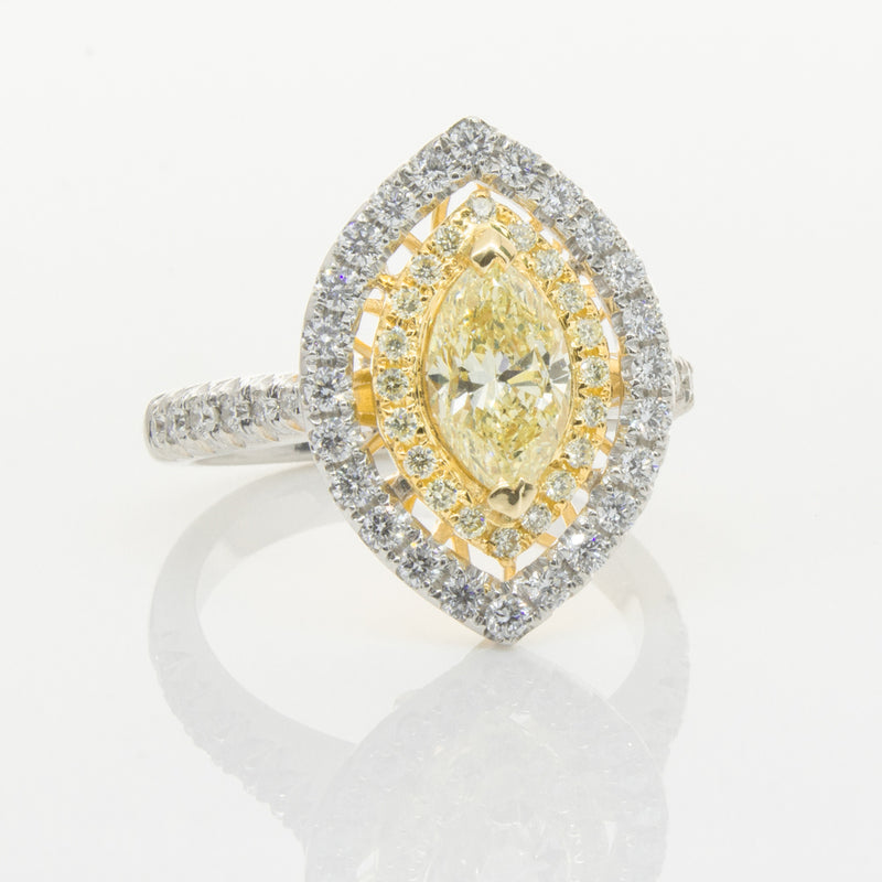 18ct White & Yellow Gold Yellow Diamond Ring-Ring-Walker & Hall