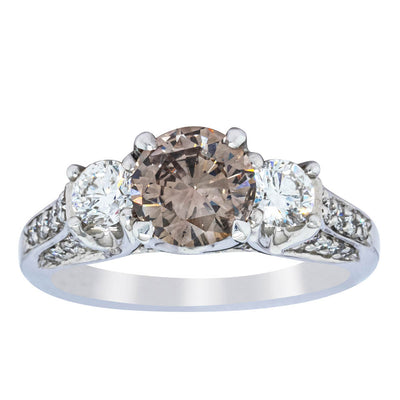 18ct White Gold Mocha Diamond Ring-Ring-Walker & Hall